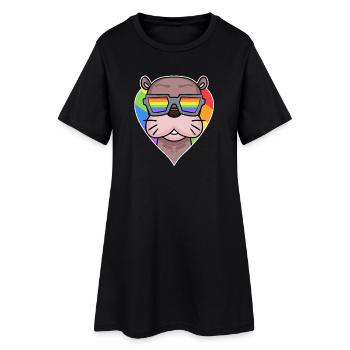Lion de mer regenobogen - Robe T-shirt Femme - noir - Devant