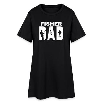 pêche, pêcheur, fan de pêche - Robe T-shirt Femme - noir - Devant
