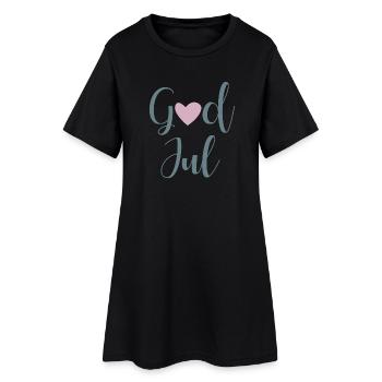 Dieu Jul Coeur Écriture manuscrite suédoise Noël - Robe T-shirt Femme - noir - Devant