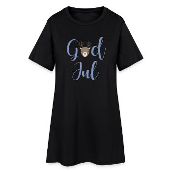GodJul gris Noël Noël cerf suédois - Robe T-shirt Femme - noir - Devant
