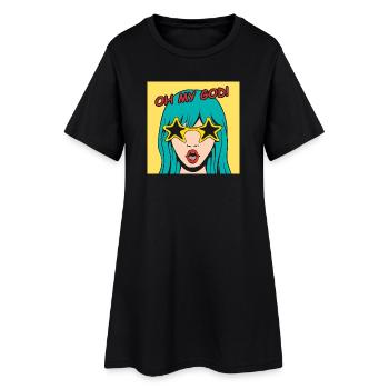 Pop Art Girl Oh My God lunettes d’étoile - Robe T-shirt Femme - noir - Devant