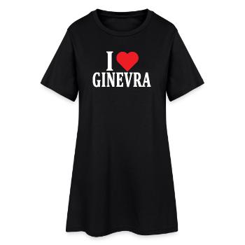 T-Shirt I love Geneva T-Shirt Geschenkidee - Frauen T-Shirt-Kleid - Schwarz - Vorne