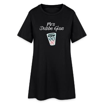 Schobbeglas, Toller Pfälzerspruch - Frauen T-Shirt-Kleid - Schwarz - Vorne
