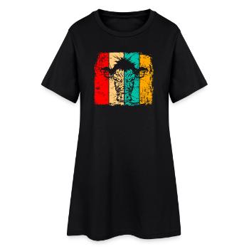 Cow retro - Women’s T-Shirt Dress - black - Front