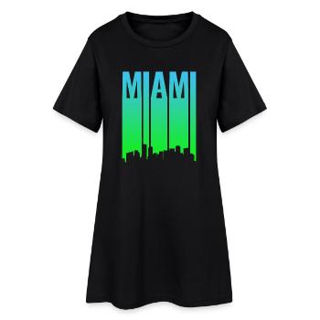 Pente de la ligne d’horizon de Miami - Robe T-shirt Femme - noir - Devant