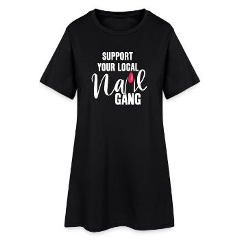 Soutenez votre Nail Gang Nail Tech local - Robe T-shirt Femme - noir - Devant