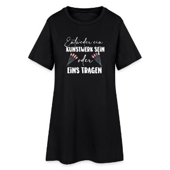 Entweder ein Kunstwerk Sein Nageldesignerin - Frauen T-Shirt-Kleid - Schwarz - Vorne