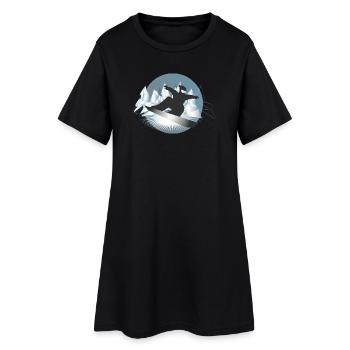Snowboard en montagne pour les snowboarders - Robe T-shirt Femme - noir - Devant