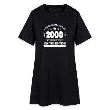 2000 - Année 2000 - Année de construction 2000 - Robe T-shirt Femme - noir - Devant