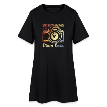 Fotografin Mutter - Frauen T-Shirt-Kleid - Schwarz - Vorne