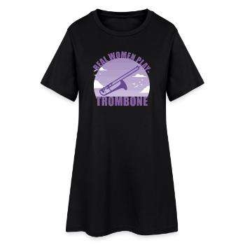 Trombone Instrument Musician Girl Gift - Women’s T-Shirt Dress - black - Front