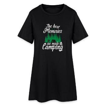 Best memories are made camping - Frauen T-Shirt-Kleid - Schwarz - Vorne