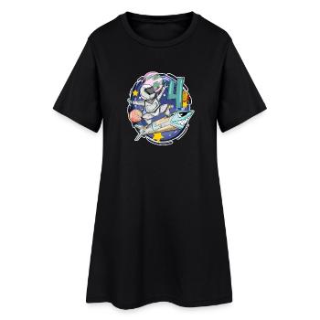 Garçon 4 ans Espace - Cadeau 4ème anniversaire - Robe T-shirt Femme - noir - Devant