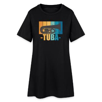 Tuba Vintage Musiker Instrument Geschenk - Frauen T-Shirt-Kleid - Schwarz - Vorne