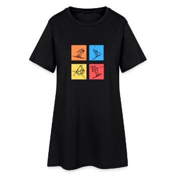 Four Skiers - Ski Sports d’hiver - Robe T-shirt Femme - noir - Devant