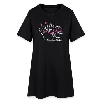 Je fais un contact avec les ongles avant la technologie des ongles - Robe T-shirt Femme - noir - Devant