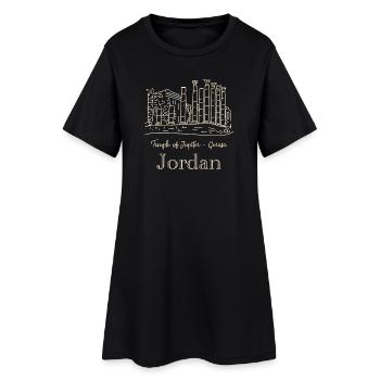 Jordanien, Antikes Gerasa, Tempel des Jupiter - Frauen T-Shirt-Kleid - Schwarz - Vorne