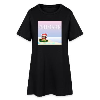 Weihnachten auf Fehmarn - FAULTIERE - OSTSEE - Frauen T-Shirt-Kleid - Schwarz - Vorne