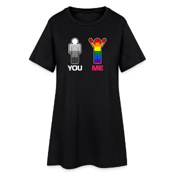 Relation bisexuelle LGBT Mariage homosexuel - Robe T-shirt Femme - noir - Devant