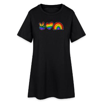 Sexualité Lgbt Heart Love Rainbow Bisexual - Robe T-shirt Femme - noir - Devant