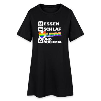 Liebe Lgbt Herz Menschenrechte Spruch Regenbogen - Frauen T-Shirt-Kleid - Schwarz - Vorne