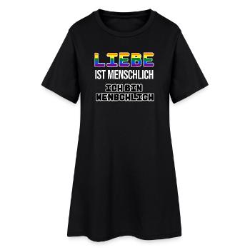Regenbogen Liebe Lgbt Statement Sexualität Schwul - Frauen T-Shirt-Kleid - Schwarz - Vorne