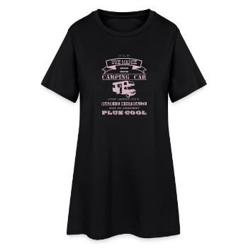 Mamie en camping-car vieux rose - Robe T-shirt Femme - noir - Devant