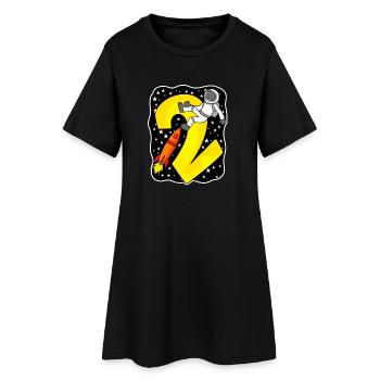 2e anniversaire - 2 ans Jeune astronaute - Robe T-shirt Femme - noir - Devant