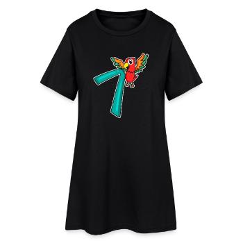 7 ans - 7 ans avec motif animal - Robe T-shirt Femme - noir - Devant