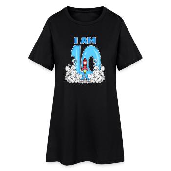 10e anniversaire - 10 ans Jeune fusée - Robe T-shirt Femme - noir - Devant