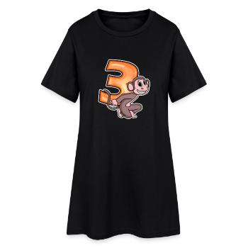 3 ans - 3 anniversaires avec motif animal - Robe T-shirt Femme - noir - Devant
