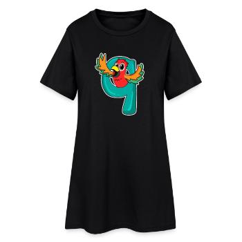 9 ans - 9ème anniversaire avec motif animal - Robe T-shirt Femme - noir - Devant
