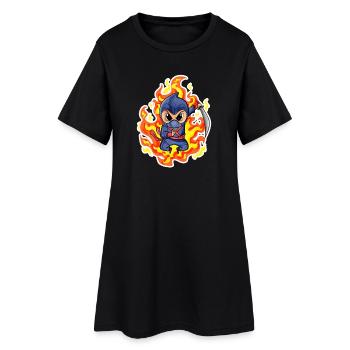 Ninja Fire Red - Women’s T-Shirt Dress - black - Front