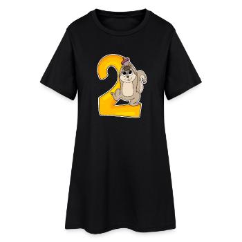2 ans - 2 ans d’anniversaire avec motif animal - Robe T-shirt Femme - noir - Devant