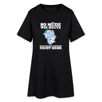 Müde Spruch lustig Schlafen Ausschlafen Faul - Frauen T-Shirt-Kleid - Schwarz - Vorne