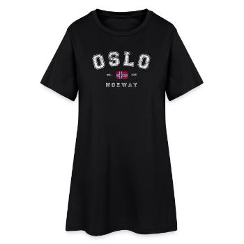 Oslo Norway - Frauen T-Shirt-Kleid - Schwarz - Vorne
