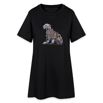 Clouded leopard - Women’s T-Shirt Dress - black - Front