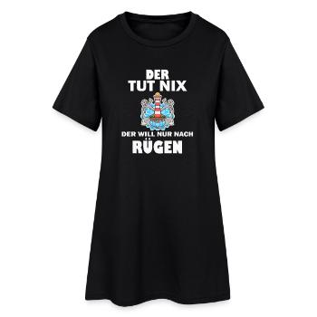 Rügen Ostsee Urlaub - Frauen T-Shirt-Kleid - Schwarz - Vorne