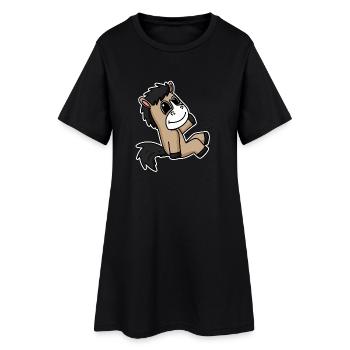 Cheval Chevaux Cheval domestique - Robe T-shirt Femme - noir - Devant