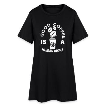 Un bon café est un droit humain - Robe T-shirt Femme - noir - Devant