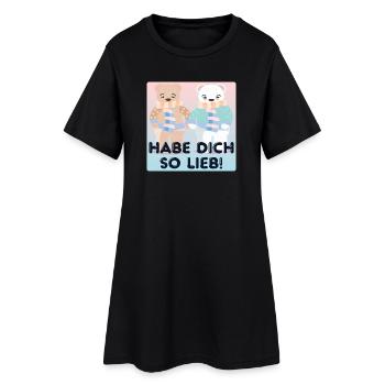Habe Dich so lieb - Paare - Frauen T-Shirt-Kleid - Schwarz - Vorne