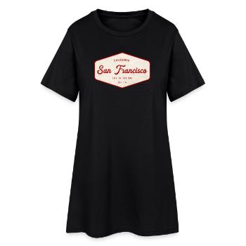Enseigne vintage de San Francisco - Robe T-shirt Femme - noir - Devant