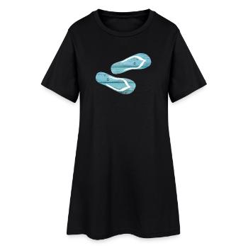 Pantoufles Flip Flops Holiday Wooden Boards cool - Robe T-shirt Femme - noir - Devant