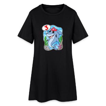 3 Jahre alt - 3. Geburtstag mit Tier Motiv - Frauen T-Shirt-Kleid - Schwarz - Vorne