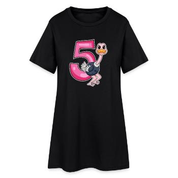 5 ans - 5ème anniversaire avec motif animal - Robe T-shirt Femme - noir - Devant