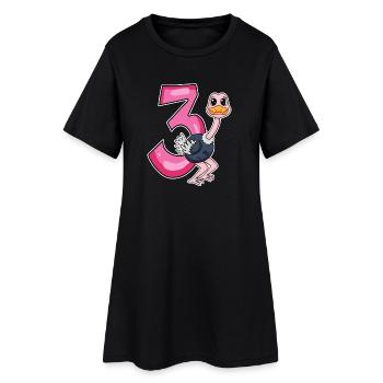 3 ans - 3ème anniversaire avec motif animal - Robe T-shirt Femme - noir - Devant