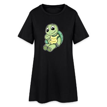 Family - Turtle with baby turtle - Women’s T-Shirt Dress - black - Front