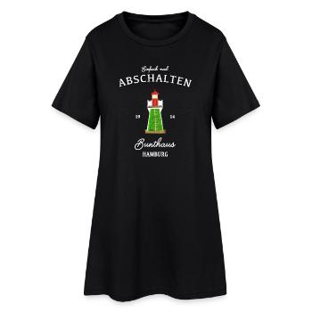 Hamburg Bunthaus, Einfach mal abschalten - Frauen T-Shirt-Kleid - Schwarz - Vorne