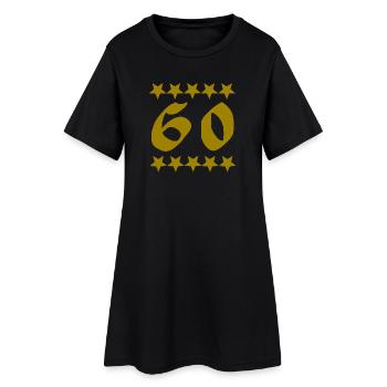outfit Geburtstag, 60 goldgelb sternenmuster - Frauen T-Shirt-Kleid - Schwarz - Vorne