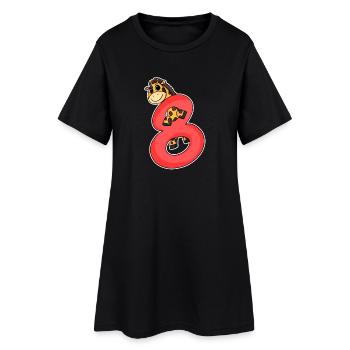8 Years Old - 8th Birthday with Animal Motif - Women’s T-Shirt Dress - black - Front